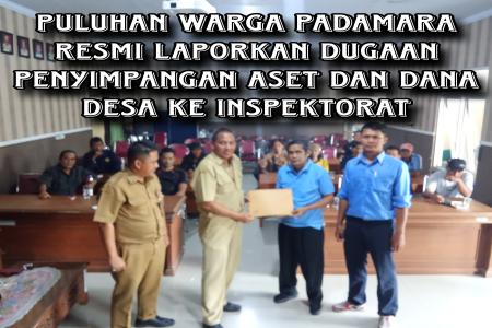 Puluhan Warga Desa Padamara Lapor ke Inspektorat Desak Audit TKD Progr